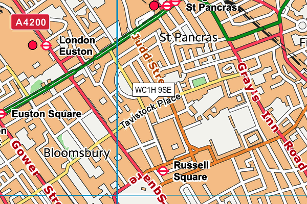 WC1H 9SE map - OS VectorMap District (Ordnance Survey)
