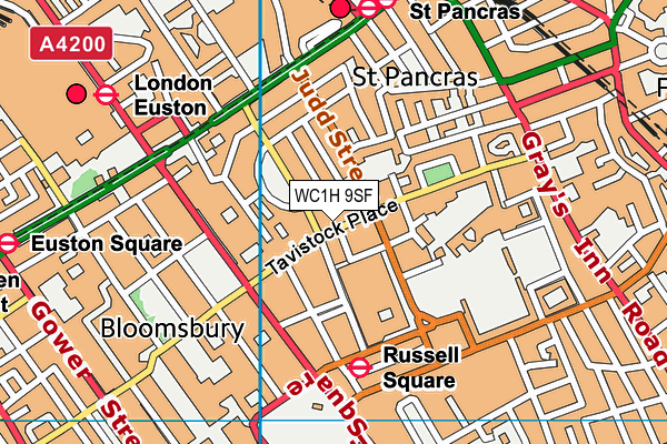 WC1H 9SF map - OS VectorMap District (Ordnance Survey)