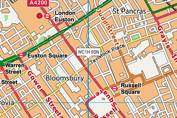 WC1H 9SN map - OS VectorMap District (Ordnance Survey)