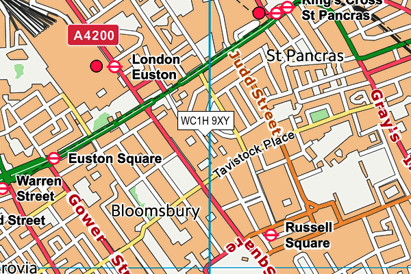 WC1H 9XY map - OS VectorMap District (Ordnance Survey) WC1H 9XY map - OS VectorMap District (Ordnance Survey)