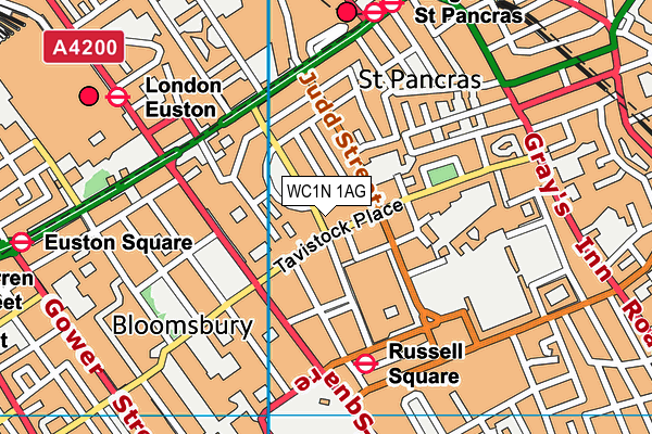 WC1N 1AG map - OS VectorMap District (Ordnance Survey) WC1N 1AG map - OS VectorMap District (Ordnance Survey)