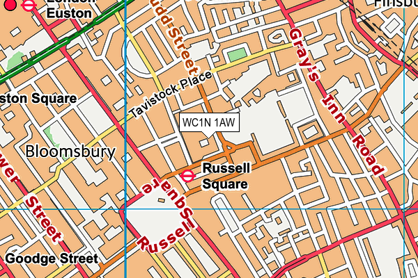 WC1N 1AW map - OS VectorMap District (Ordnance Survey) WC1N 1AW map - OS VectorMap District (Ordnance Survey)