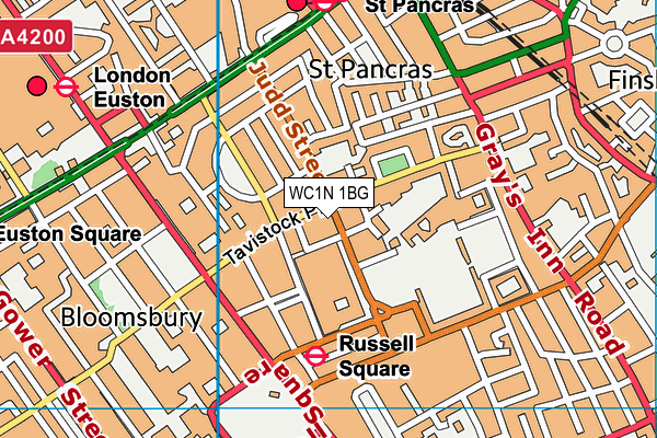 WC1N 1BG map - OS VectorMap District (Ordnance Survey)