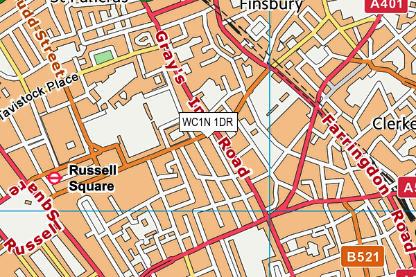 WC1N 1DR map - OS VectorMap District (Ordnance Survey)