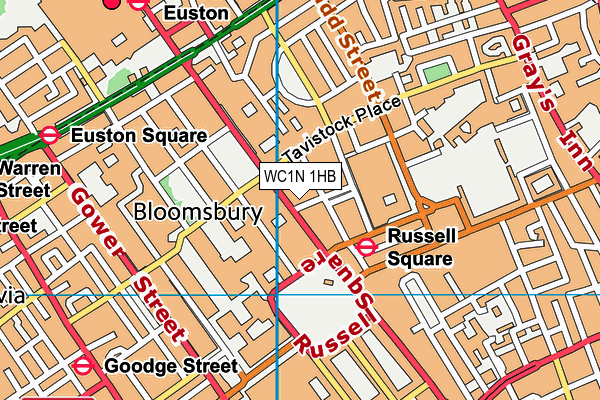 WC1N 1HB map - OS VectorMap District (Ordnance Survey)