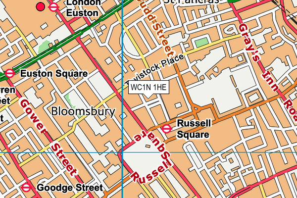 WC1N 1HE map - OS VectorMap District (Ordnance Survey) WC1N 1HE map - OS VectorMap District (Ordnance Survey)