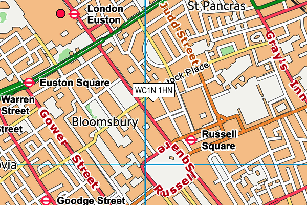 WC1N 1HN map - OS VectorMap District (Ordnance Survey) WC1N 1HN map - OS VectorMap District (Ordnance Survey)