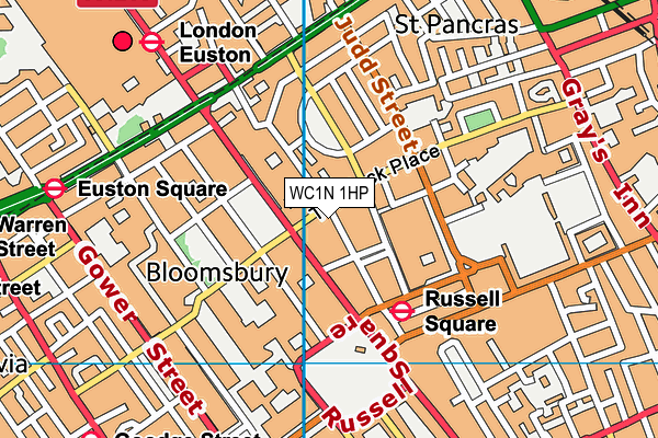 WC1N 1HP map - OS VectorMap District (Ordnance Survey)