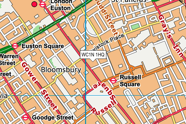 WC1N 1HQ map - OS VectorMap District (Ordnance Survey) WC1N 1HQ map - OS VectorMap District (Ordnance Survey)