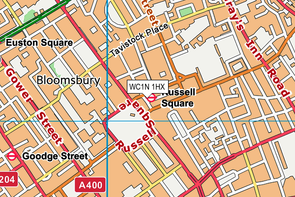 WC1N 1HX map - OS VectorMap District (Ordnance Survey) WC1N 1HX map - OS VectorMap District (Ordnance Survey)