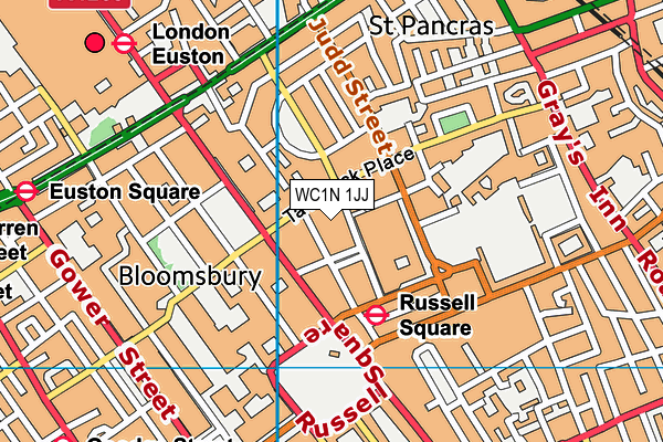 WC1N 1JJ map - OS VectorMap District (Ordnance Survey) WC1N 1JJ map - OS VectorMap District (Ordnance Survey)