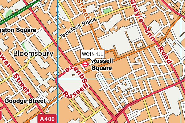 WC1N 1JL map - OS VectorMap District (Ordnance Survey) WC1N 1JL map - OS VectorMap District (Ordnance Survey)