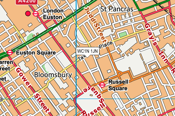 WC1N 1JN map - OS VectorMap District (Ordnance Survey) WC1N 1JN map - OS VectorMap District (Ordnance Survey)