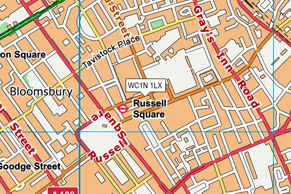 WC1N 1LX map - OS VectorMap District (Ordnance Survey)