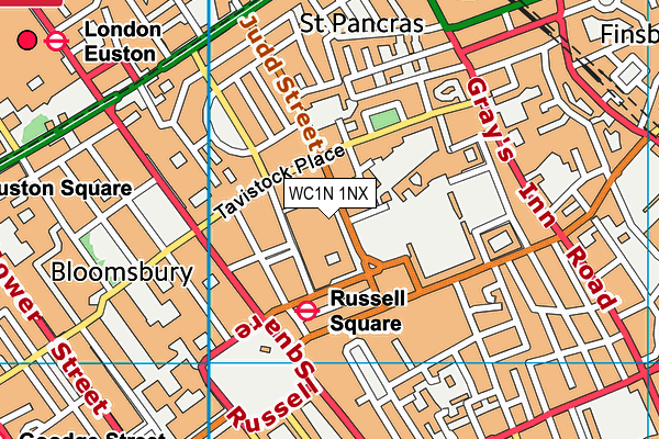 WC1N 1NX map - OS VectorMap District (Ordnance Survey) WC1N 1NX map - OS VectorMap District (Ordnance Survey)