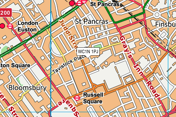 WC1N 1PJ map - OS VectorMap District (Ordnance Survey) WC1N 1PJ map - OS VectorMap District (Ordnance Survey)