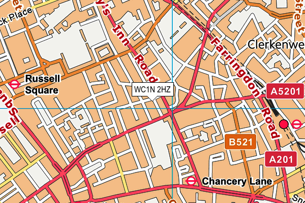 WC1N 2HZ map - OS VectorMap District (Ordnance Survey) WC1N 2HZ map - OS VectorMap District (Ordnance Survey)