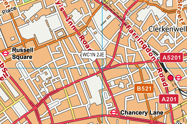 WC1N 2JE map - OS VectorMap District (Ordnance Survey) WC1N 2JE map - OS VectorMap District (Ordnance Survey)