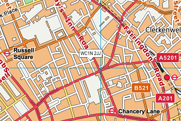 WC1N 2JJ map - OS VectorMap District (Ordnance Survey) WC1N 2JJ map - OS VectorMap District (Ordnance Survey)