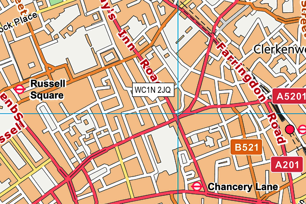 WC1N 2JQ map - OS VectorMap District (Ordnance Survey)