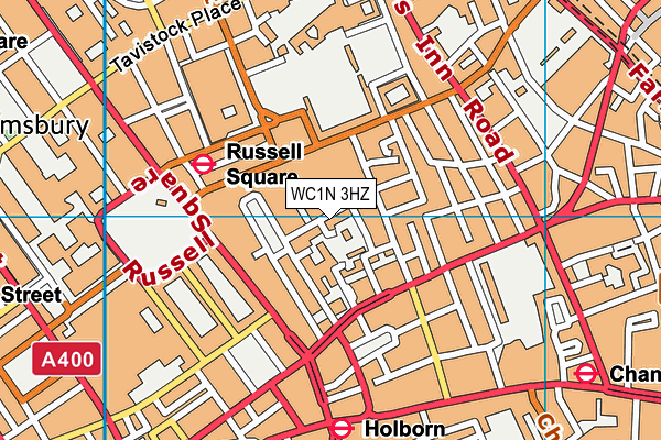 WC1N 3HZ map - OS VectorMap District (Ordnance Survey)