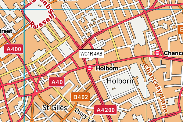 WC1R 4AB map - OS VectorMap District (Ordnance Survey) WC1R 4AB map - OS VectorMap District (Ordnance Survey)