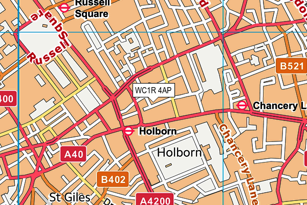 WC1R 4AP map - OS VectorMap District (Ordnance Survey) WC1R 4AP map - OS VectorMap District (Ordnance Survey)