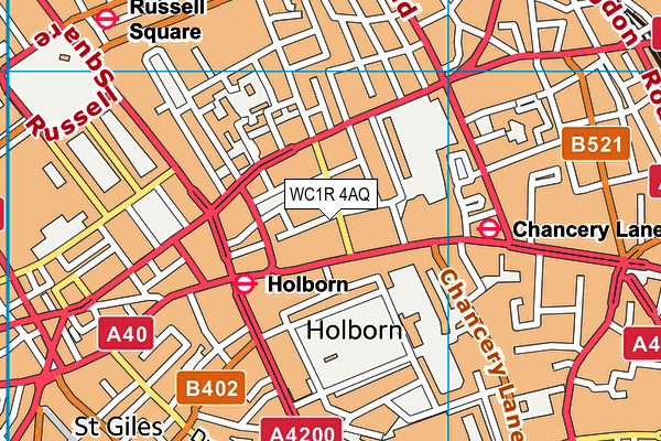 WC1R 4AQ map - OS VectorMap District (Ordnance Survey) WC1R 4AQ map - OS VectorMap District (Ordnance Survey)