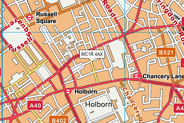 WC1R 4AX map - OS VectorMap District (Ordnance Survey) WC1R 4AX map - OS VectorMap District (Ordnance Survey)