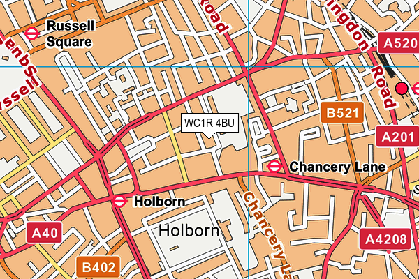 WC1R 4BU map - OS VectorMap District (Ordnance Survey) WC1R 4BU map - OS VectorMap District (Ordnance Survey)