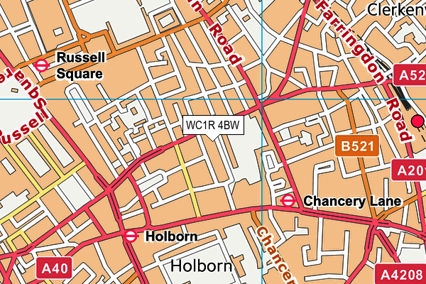WC1R 4BW map - OS VectorMap District (Ordnance Survey) WC1R 4BW map - OS VectorMap District (Ordnance Survey)