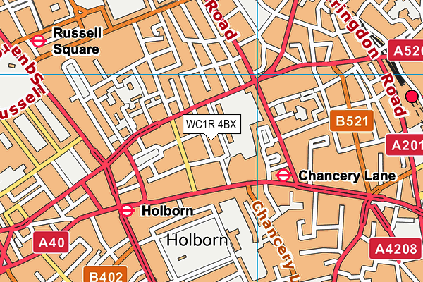 WC1R 4BX map - OS VectorMap District (Ordnance Survey) WC1R 4BX map - OS VectorMap District (Ordnance Survey)