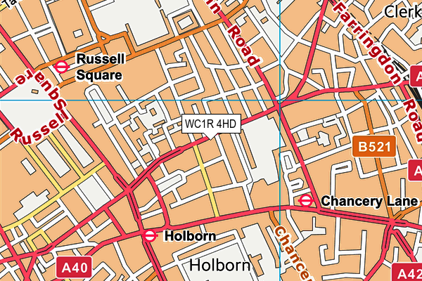 WC1R 4HD map - OS VectorMap District (Ordnance Survey) WC1R 4HD map - OS VectorMap District (Ordnance Survey)