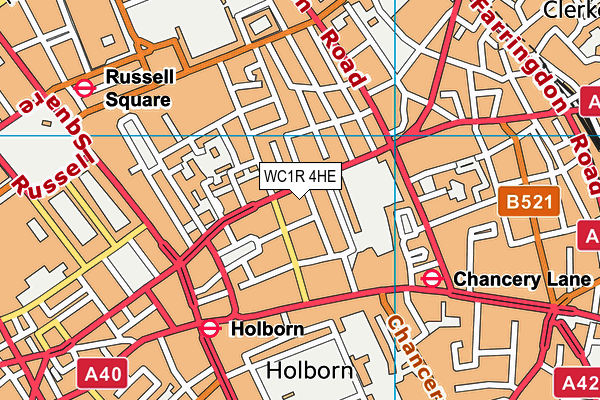 WC1R 4HE map - OS VectorMap District (Ordnance Survey) WC1R 4HE map - OS VectorMap District (Ordnance Survey)