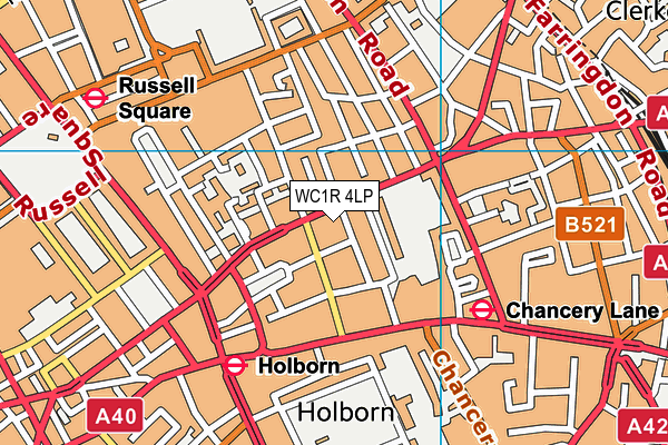 WC1R 4LP map - OS VectorMap District (Ordnance Survey) WC1R 4LP map - OS VectorMap District (Ordnance Survey)