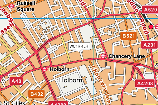 WC1R 4LR map - OS VectorMap District (Ordnance Survey)