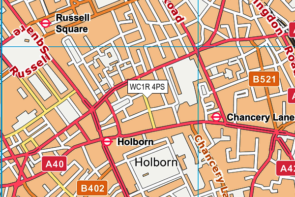 WC1R 4PS map - OS VectorMap District (Ordnance Survey) WC1R 4PS map - OS VectorMap District (Ordnance Survey)