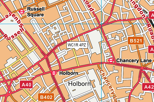 WC1R 4PZ map - OS VectorMap District (Ordnance Survey)