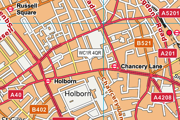 WC1R 4QR map - OS VectorMap District (Ordnance Survey) WC1R 4QR map - OS VectorMap District (Ordnance Survey)