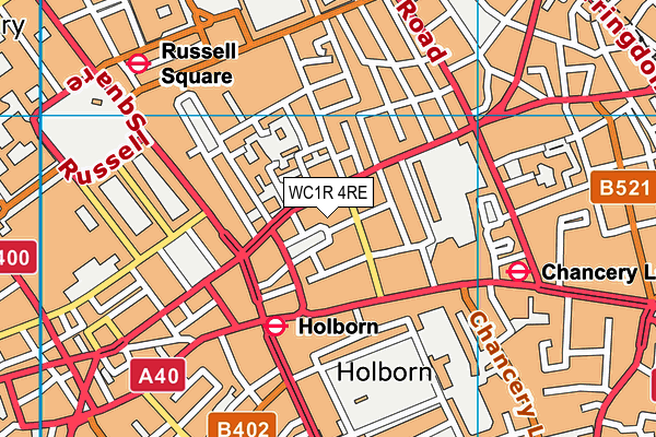 WC1R 4RE map - OS VectorMap District (Ordnance Survey) WC1R 4RE map - OS VectorMap District (Ordnance Survey)
