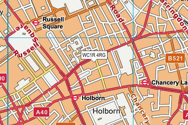 WC1R 4RG map - OS VectorMap District (Ordnance Survey) WC1R 4RG map - OS VectorMap District (Ordnance Survey)