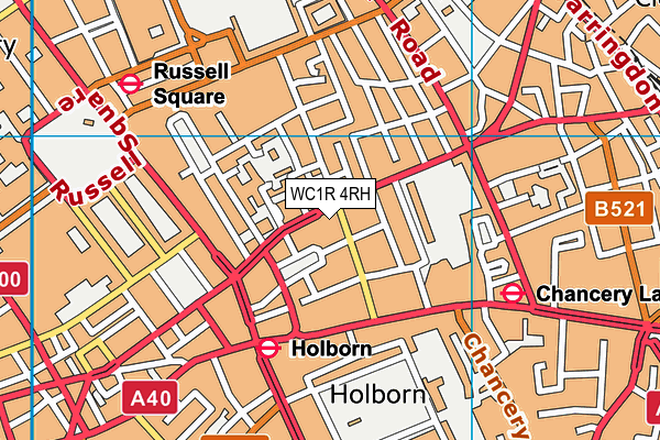 WC1R 4RH map - OS VectorMap District (Ordnance Survey) WC1R 4RH map - OS VectorMap District (Ordnance Survey)
