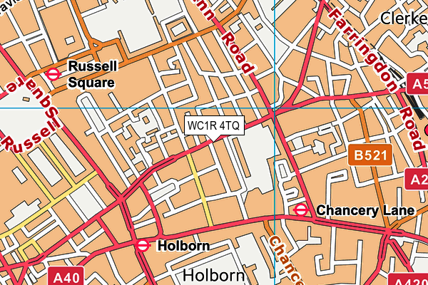 WC1R 4TQ map - OS VectorMap District (Ordnance Survey) WC1R 4TQ map - OS VectorMap District (Ordnance Survey)