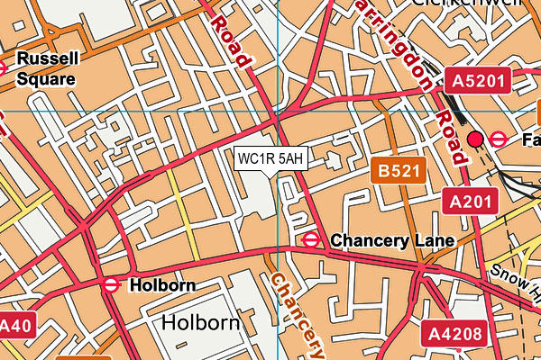 WC1R 5AH map - OS VectorMap District (Ordnance Survey) WC1R 5AH map - OS VectorMap District (Ordnance Survey)