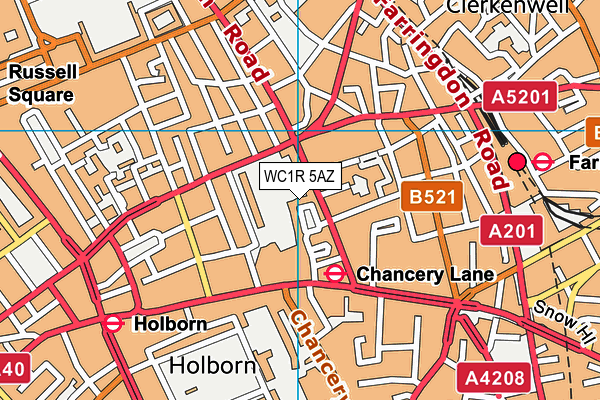 WC1R 5AZ map - OS VectorMap District (Ordnance Survey) WC1R 5AZ map - OS VectorMap District (Ordnance Survey)