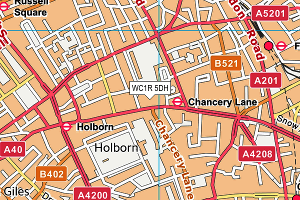 WC1R 5DH map - OS VectorMap District (Ordnance Survey) WC1R 5DH map - OS VectorMap District (Ordnance Survey)
