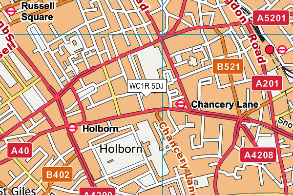 WC1R 5DJ map - OS VectorMap District (Ordnance Survey)