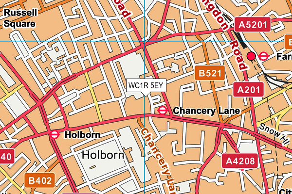 WC1R 5EY map - OS VectorMap District (Ordnance Survey) WC1R 5EY map - OS VectorMap District (Ordnance Survey)