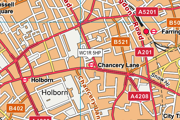 WC1R 5HP map - OS VectorMap District (Ordnance Survey) WC1R 5HP map - OS VectorMap District (Ordnance Survey)