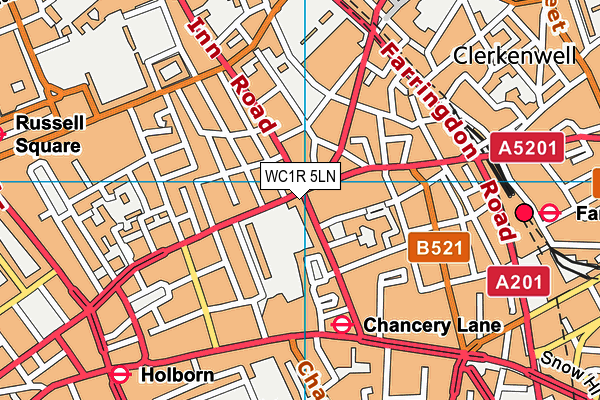 WC1R 5LN map - OS VectorMap District (Ordnance Survey) WC1R 5LN map - OS VectorMap District (Ordnance Survey)